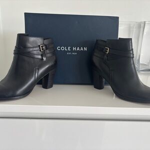 Cole Haan Hayes Belt Bootie Leather Boots Original Box Included